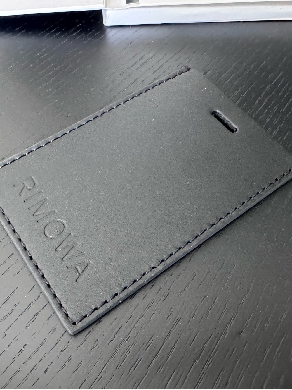 RIMOWA Black Embossed Leather Luggage Tag